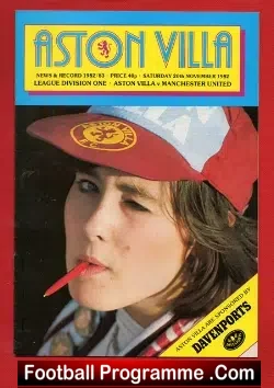 Aston Villa v Manchester United 1982 - football programme