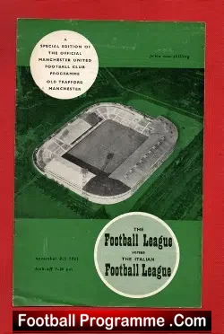 At Man Utd Football League v Italian League 1961 + B Charlton