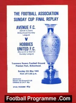 Avenue v Hobbies United 1985 – Sunday Cup Final Replay Tranmere