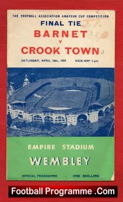 Barnet v Crook Town 1959 – Cup Final Wembley