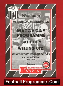 Bath City v Welling United 1988