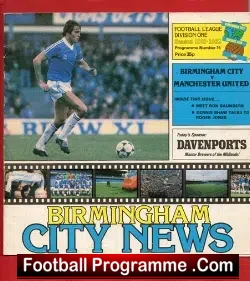 Birmingham City v Manchester United 1982 - football programme