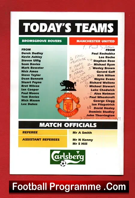 Bromsgrove Rovers v Manchester United 1998 – Pre Season Friendly
