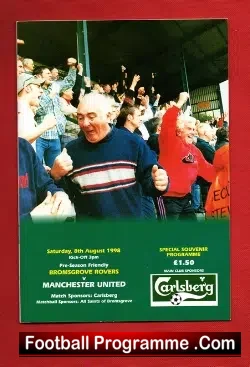 Bromsgrove Rovers v Manchester United 1998 - Pre Season Friendly - football programme