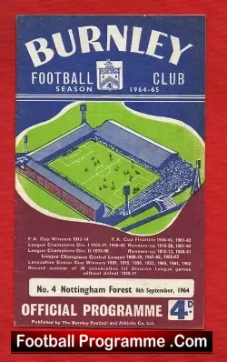 Burnley v Nottingham Forest 1964