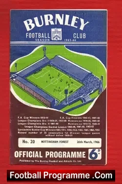 Burnley v Nottingham Forest 1966