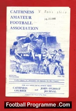 Caithness v Ross Shire 1981 – Scottish Amateur Football Match