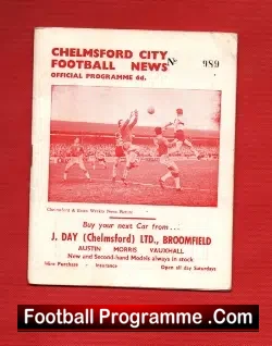 Chelmsford City v Folkestone Town 1966 - Multi Autographs - football programme