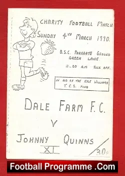 Dale Farm v Johnny Quinn XI 1990 – Football Charity Match