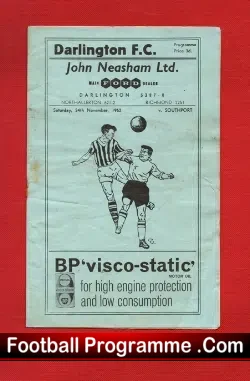 Darlington v Southport 1962 - football programme