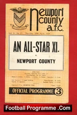 Doug Hayward Testimonial Benefit Match Newport County 1954