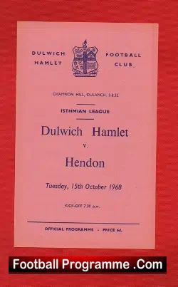Dulwich Hamlet v Hendon 1968