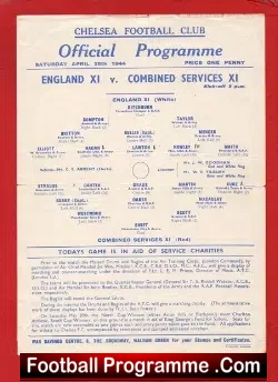 England v Combined Services 1944 – at Chelsea – Army – Navy