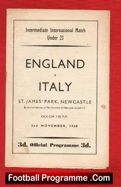 England v Italy 1960 – U23 at Newcastle – Bobby Charlton