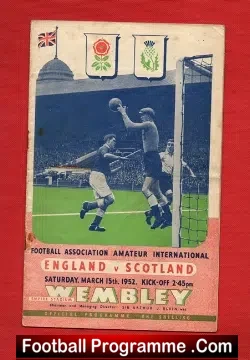 England v Scotland 1952 – Amateur International + Walton – MU