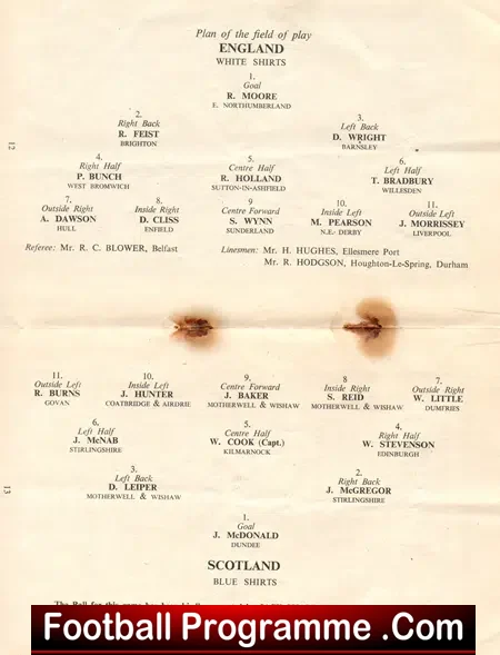 England v Scotland 1955 – Victory Shield Everton Goodison Park