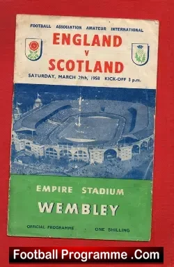England v Scotland 1958 - Wembley - to clear - football programme