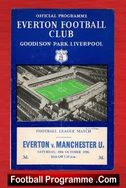 Everton v Manchester United 1958 - football programme