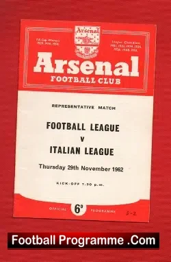 Football League v Italy Football League 1962 – + Bobby Moore