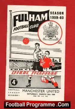 Fulham v Manchester United 1960 - football programme