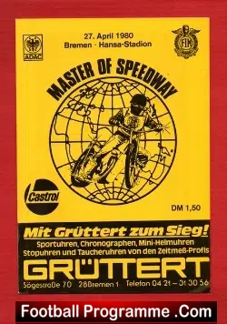 Germany Speedway Programme 1980 – Hansa Stadion