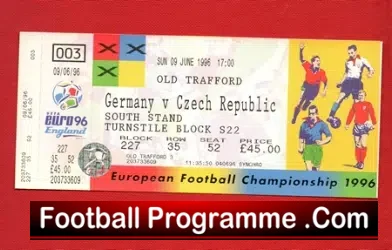 Germany v Czech Republic 1996 Full Unused Ticket Euro 96 OT