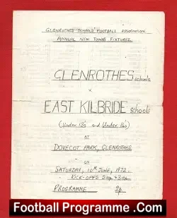 Glenrothes v East Kilbride 1972 – Schoolboys Match