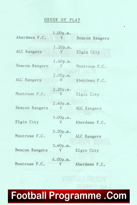 Grampian Police 5 A Side Tournament 1992 – Aberdeen + Montrose