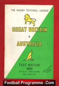 Great Britain Rugby v Australia 1959 – Test Match October