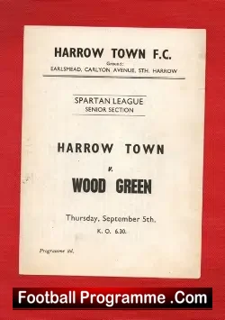 Harrow Town v Wood Green 1950s