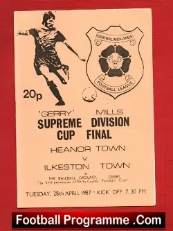 Heanor Town v Ilkeston Town 1987 - Cup Final - football programme