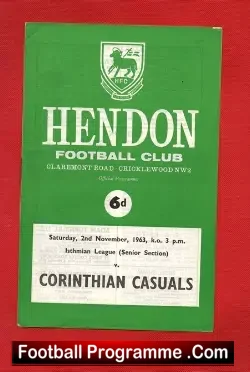 Hendon v Corinthian Casuals 1963 – Senior Section