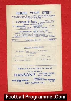 Huddersfield Town v Sheffield United 1945