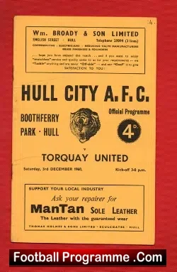 Hull City v Torquay United 1960