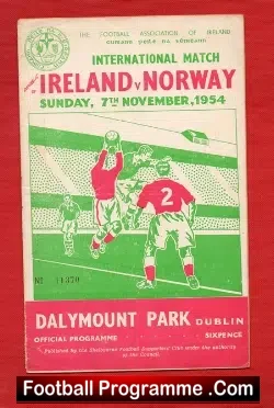 Ireland v Norway 1954 – Dalymount Park Dublin