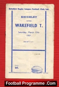Keighley Rugby v Wakefield Trinity 1951