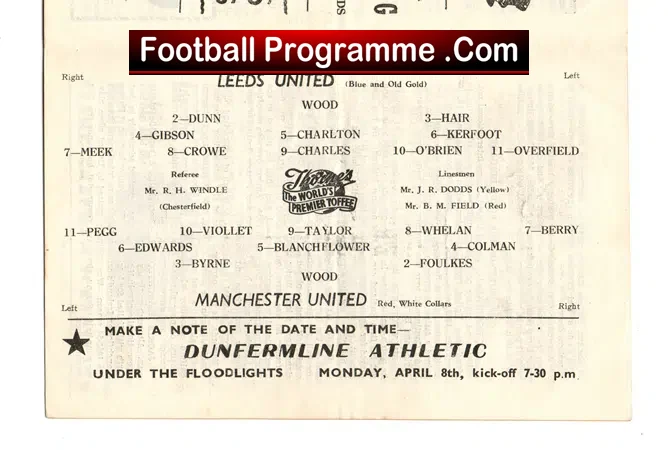 Leeds United v Manchester United 1957