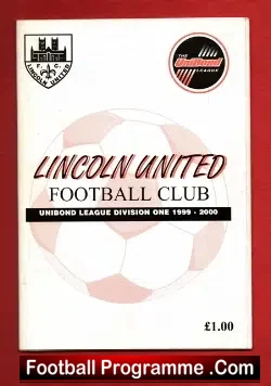 Lincoln City v Eastwood Town 1999 - football programme