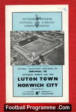 Luton Town v Norwich City 1959 – Semi Final