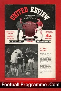 Manchester United v Arsenal 1959 - football programme