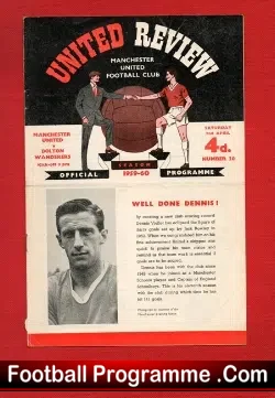 Manchester United v Bolton Wanderers 1960 - football programme
