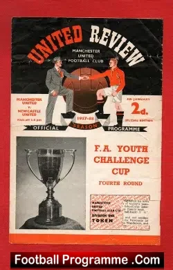 Manchester United v Newcastle United 1958 – Youth Cup Match