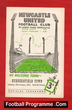 Newcastle United v Huddersfield Town 1962