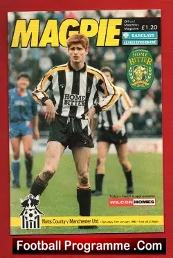 Newcastle United v Manchester United 1992 - football programme