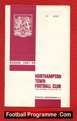 Northampton Town v Bristol Rovers 1967 – Multi Autographed
