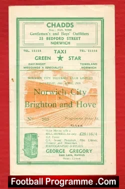 Norwich City v Brighton 1956
