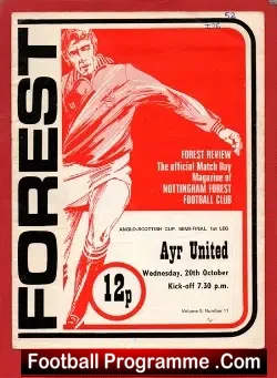 Nottingham Forest v Ayr United 1976 – Anglo Scottish Semi Final