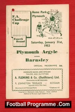 Plymouth Argyle v Barnsley 1953