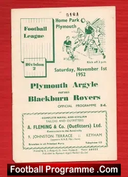 Plymouth Argyle v Blackburn Rovers 1952