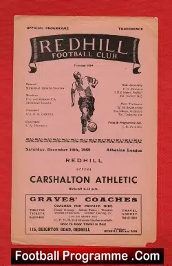 Redhill v Carshalton Athletic 1959